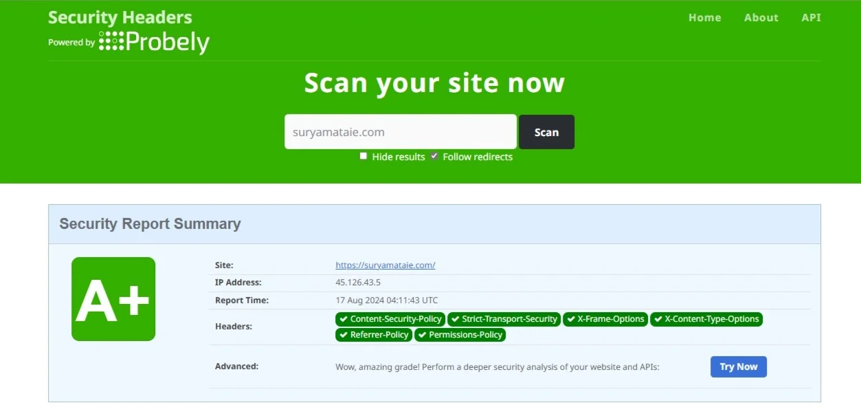 Smi security header rating