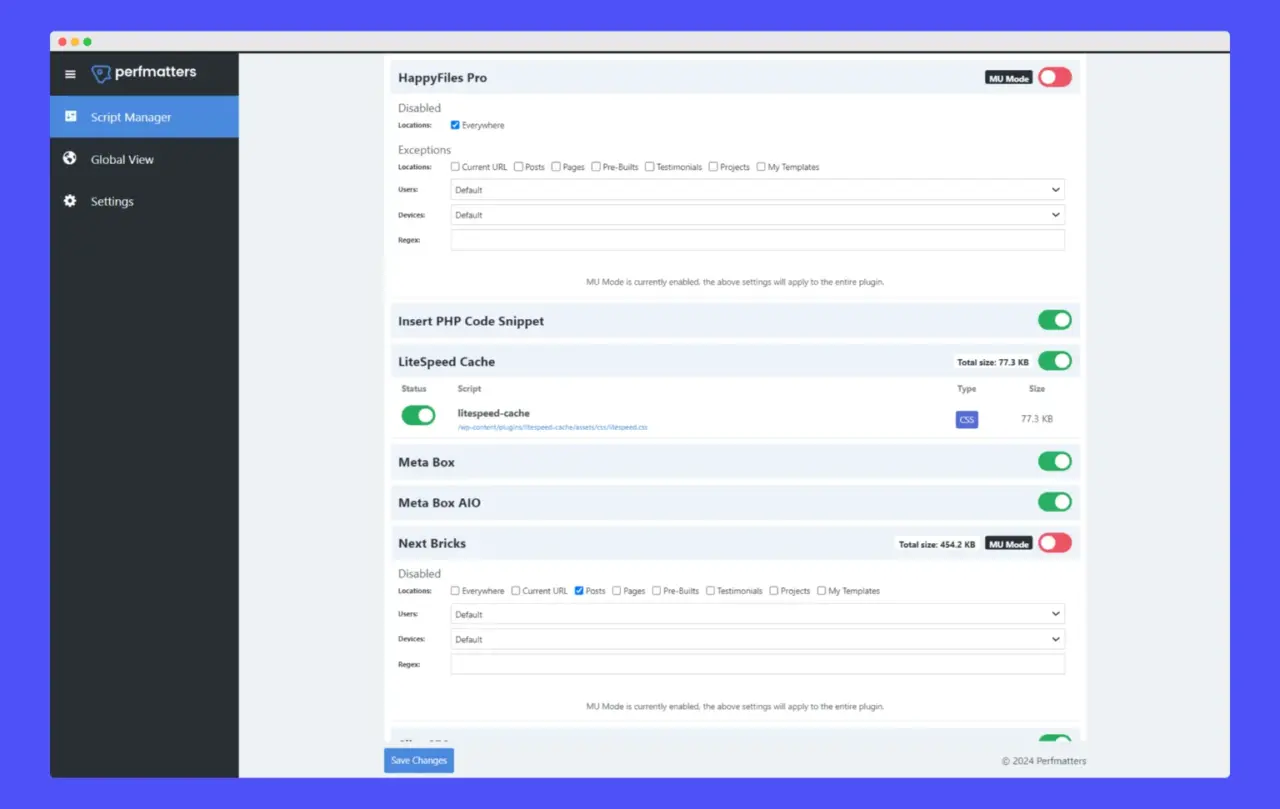 Using a script manager to increase page load speed wordpress