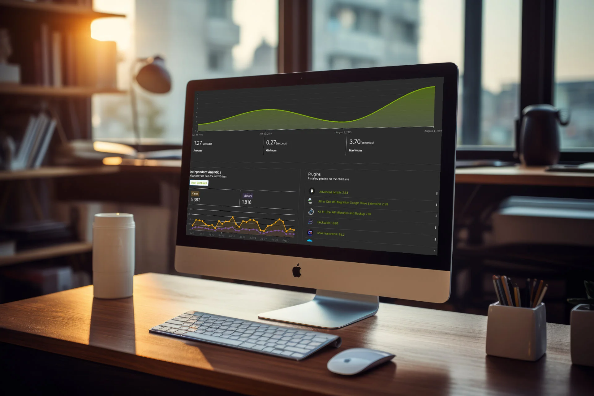 Wordpress website maintenance performance analytics dashboard
